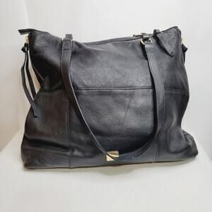 Kooba black pebbled leather large classic tote bag Neutral Everyday Luxe